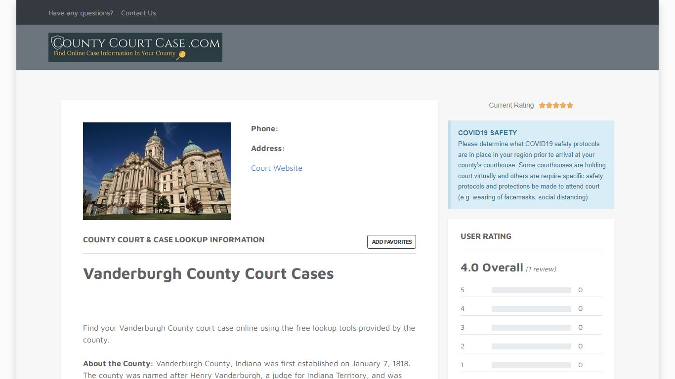 Vanderburgh County | County Court Case Search & Lookup ...